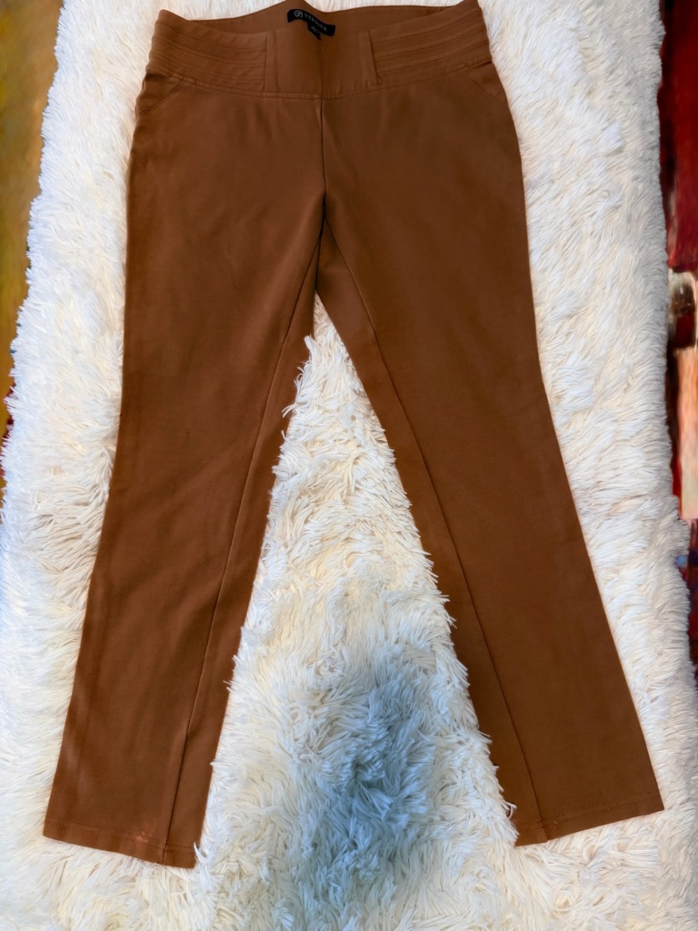 Brown Women Stretch Pull-On Pants